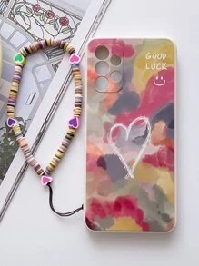 Heart Pattern Phone Case With Lanyard Compatible With IPhone15/15Plus/15Pro/15Promax,International Version, Not The Domestic Version - Multicolor - View 2
