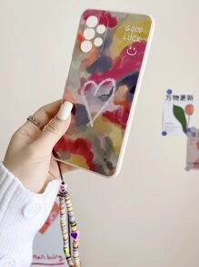 Heart Pattern Phone Case With Lanyard Compatible With IPhone15/15Plus/15Pro/15Promax,International Version, Not The Domestic Version - Multicolor - View 4