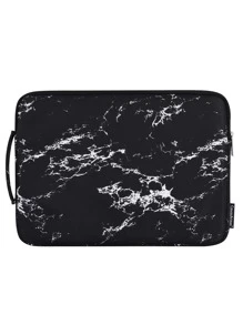 canvas artisan Túi đựng máy tính xách tay in vân đá cẩm thạch đen cho ASUS Chromebook - Đen và trắng - Xem 3