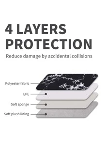 canvas artisan Túi đựng máy tính xách tay in vân đá cẩm thạch đen cho ASUS Chromebook - Đen và trắng - Xem 5