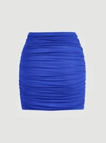 SHEIN MOD Jupe Unicolore À Ruché Croisé En Tulle