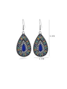 Water Drop Earrings - Multicolor - View 3