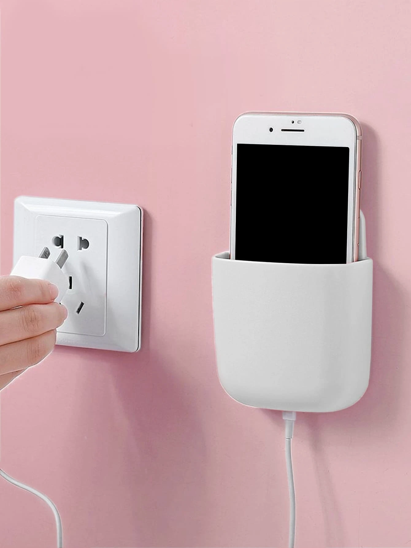 Mount Wall Phone Charger Stand - White - View 1