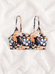 Swim Lushoire 印花比基尼泳裝上衣 - 黑色 - 查看 5