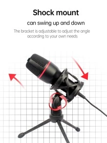 适用于笔记本电脑的USB接口RGB电容式麦克风 - 黑色 - 查看 5