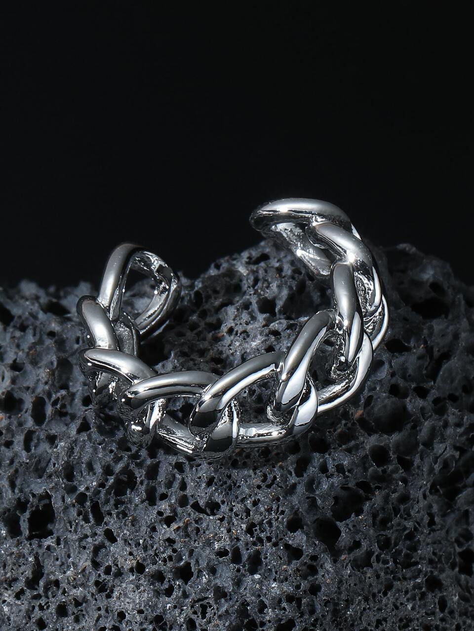 Men Chain Design Cuff Ring, For Jewelry Gift And Party