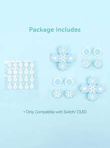 GeekShare 10 Piezas Lo Que Cubría La Dirección En Forma De Cruz Con Copo De Nieve Y Botón Abxy Para Switch/oled - Azul y blanco - Ver 3