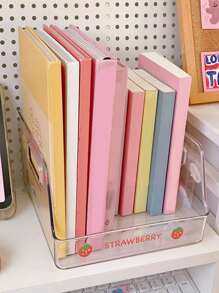 1 Pieza Pequeño Soporte De Libros Transparente Y Caja De Almacenamiento Para El Escritorio Del Estudiante, Estilo Ins - transparente - Ver 2