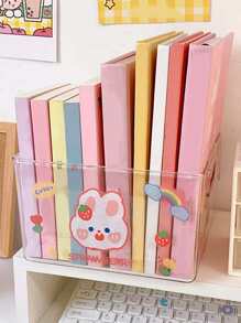 1 Pieza Pequeño Soporte De Libros Transparente Y Caja De Almacenamiento Para El Escritorio Del Estudiante, Estilo Ins - transparente - Ver 7
