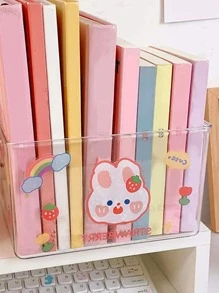 1 Pieza Pequeño Soporte De Libros Transparente Y Caja De Almacenamiento Para El Escritorio Del Estudiante, Estilo Ins - transparente - Ver 6
