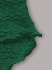 SHEIN ICON 前扭結下擺開叉抹胸上衣 - 墨綠色 - 查看 4