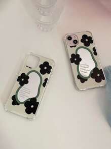 Flower Pattern Anti-fall Phone Case With Mirror - Multicolor - View 6