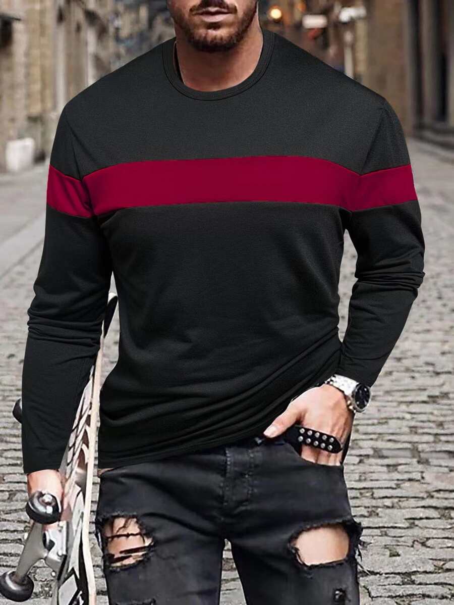 Manfinity Homme Tops Nam Khối Màu Giải trí - màu đen - Xem 1