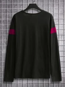 Manfinity Homme Tops Nam Khối Màu Giải trí - màu đen - Xem 2