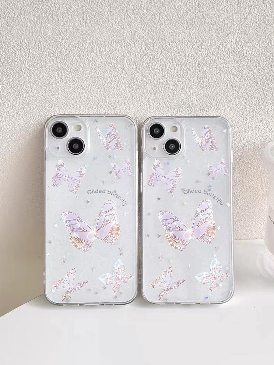 蝴蝶樣式透明手機殼 - 彩色 - 查看 1