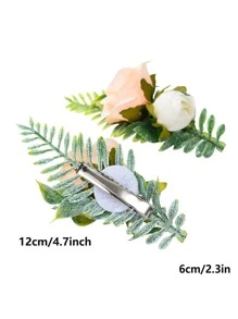 1pc Floral Decor Pet Hair Clip - Multicolor - View 2