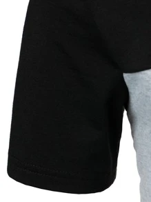 Manfinity Homme 男士短袖亨利衫拼色休闲夏季涤纶T恤 - 彩色 - 查看 4