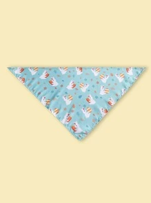 1 pieza Pañuelo para mascotas Huevo de Pascua & con estampado de conejo - Celeste - Ver 2