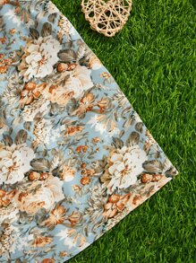 SHEIN Girls Floral Print One Shoulder Knot Side Blouse - Multicolor - View 3