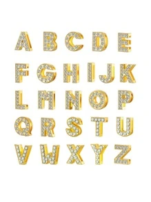 1入組水鑽字母DIY吊墜 - 金黃色 - 查看 2