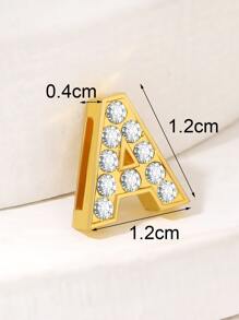 1入組水鑽字母DIY吊墜 - 金黃色 - 查看 5