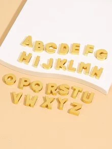 1入組字母設計DIY首飾配件 - 金黃色 - 查看 2