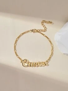 Pulsera con diseño de letra - Amarillo Oro - Ver 1