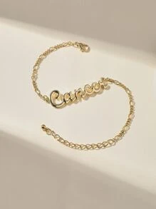 Pulsera con diseño de letra - Amarillo Oro - Ver 2