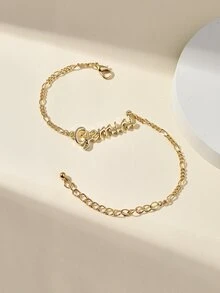 Pulsera con diseño de letra - Amarillo Oro - Ver 2