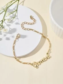 Pulsera con diseño de letra - Amarillo Oro - Ver 3