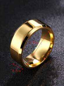 Fashionable And Popular Men Minimalist Ring Stainless Steel For Jewelry Gift And For A Stylish Look - Yellow Gold - View 3