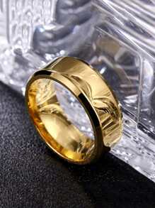 Fashionable And Popular Men Minimalist Ring Stainless Steel For Jewelry Gift And For A Stylish Look - Yellow Gold - View 4