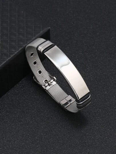 1 chiếc Vòng tay trơn bằng thép titan thời trang giản dị dành cho nam, thích hợp đeo hàng ngày, làm quà tặng cho bạn bè và gia đình