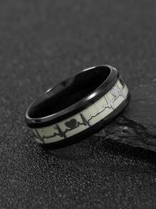 Nam Nhịp tim Chi tiết Nhẫn , Đối với Đồ trang sức Qủa tặng Và Buổi tiệc - màu đen - Xem 2