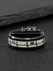 Nam Nhịp tim Chi tiết Nhẫn , Đối với Đồ trang sức Qủa tặng Và Buổi tiệc - màu đen - Xem 3