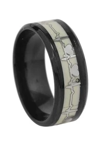 Nam Nhịp tim Chi tiết Nhẫn , Đối với Đồ trang sức Qủa tặng Và Buổi tiệc - màu đen - Xem 4