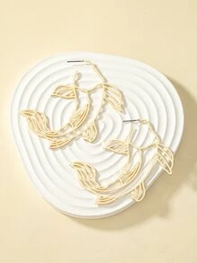 Bông tai hình cá thiết kế - Vàng - Xem 4