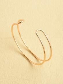 1 Bãi Biển Mùa Hè Vòng Tay Vàng Nữ Kim Loại Đơn Giản Đôi Tuyến Tính Vòng Tay Dự Tiệc Ngày Lễ Trang Sức - Vàng - Xem 2