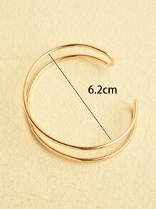 1 Bãi Biển Mùa Hè Vòng Tay Vàng Nữ Kim Loại Đơn Giản Đôi Tuyến Tính Vòng Tay Dự Tiệc Ngày Lễ Trang Sức - Vàng - Xem 3