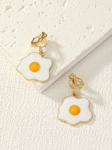 Còng tai trang trí trứng chiên - Nhiều màu - Xem 1