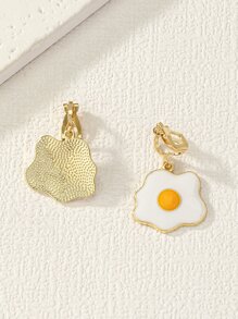 Còng tai trang trí trứng chiên - Nhiều màu - Xem 2