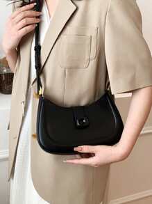 Minimalist Crossbody Bag - Black - View 3