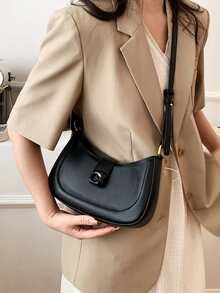 Minimalist Crossbody Bag - Black - View 6
