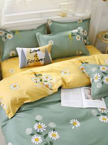 小雛菊被套套裝內頁芯 - 綠色 - 查看 2