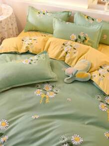 小雛菊被套套裝內頁芯 - 綠色 - 查看 4