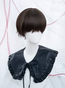 alicegarden 1 件棕色合成耐热短假发，10 英寸长，全机器编织日常自然逼真假发（不包括配件） - 棕色 - 查看 6