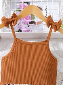 SHEIN Tween Girl Butterfly Print Bow Shoulder Cami Dress - Multicolor - View 3