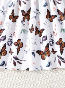 SHEIN Tween Girl Butterfly Print Bow Shoulder Cami Dress - Multicolor - View 6