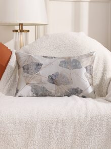 1入組編織織物靠墊套不附帶墊芯銀杏葉圖案裝飾抱枕套適用於沙發 - 彩色 - 查看 3