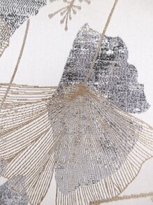 1入組編織織物靠墊套不附帶墊芯銀杏葉圖案裝飾抱枕套適用於沙發 - 彩色 - 查看 4